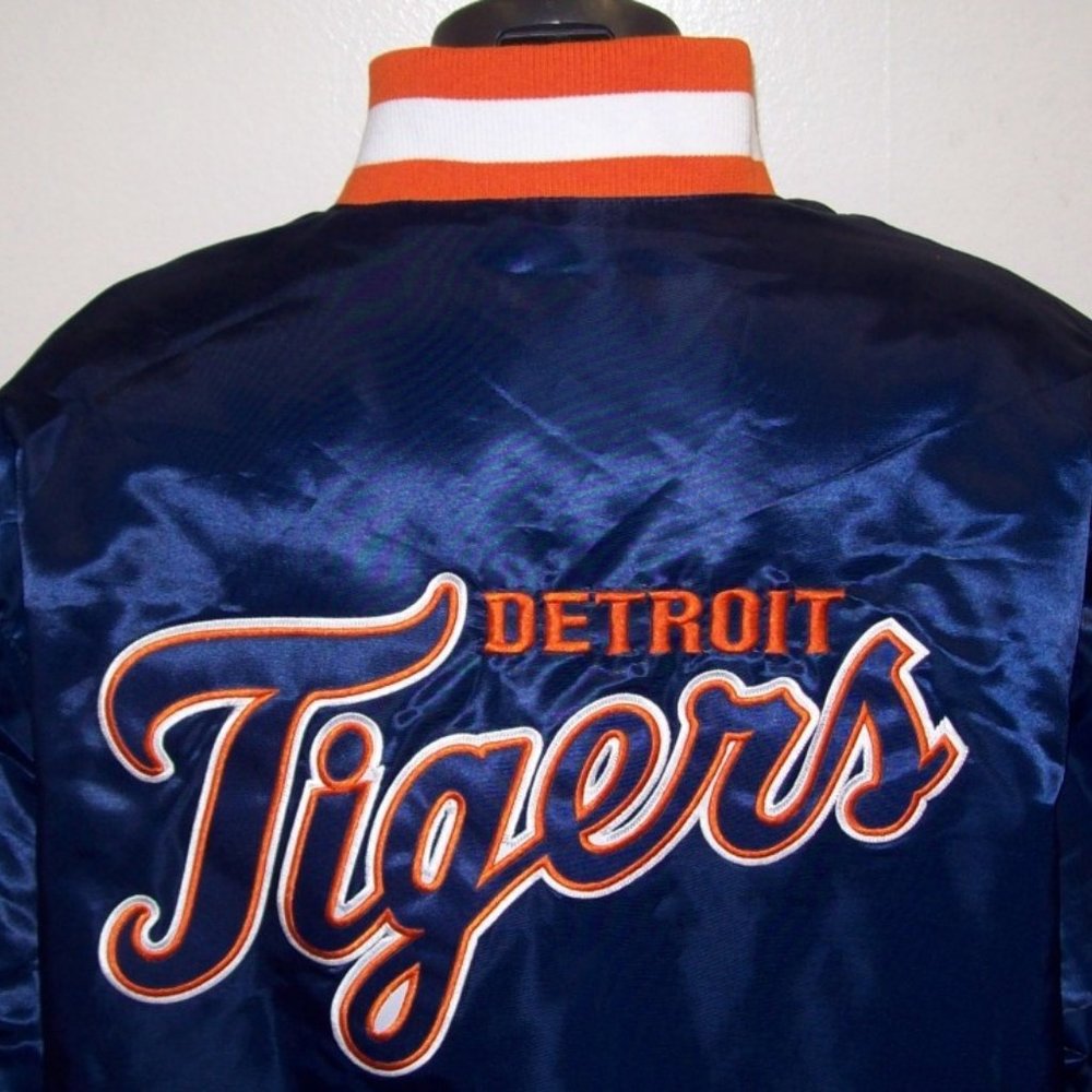 DETROIT TIGERS Starter Snap Down Jacket  3X BLUE - Picture 5 of 8